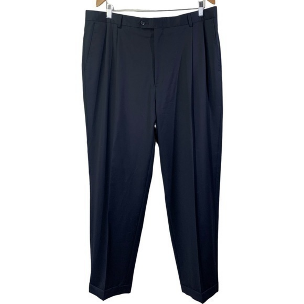 HART SCHAFFNER MARX Dark Gray Wool‎ Trouser Pants
